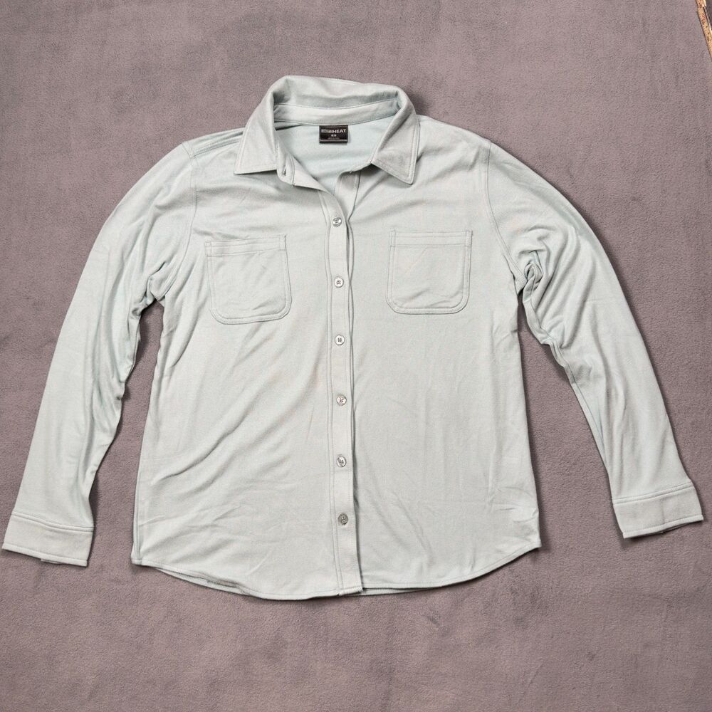 32 Degree Heat Mint Green Long Sleeve Soft Button Down S